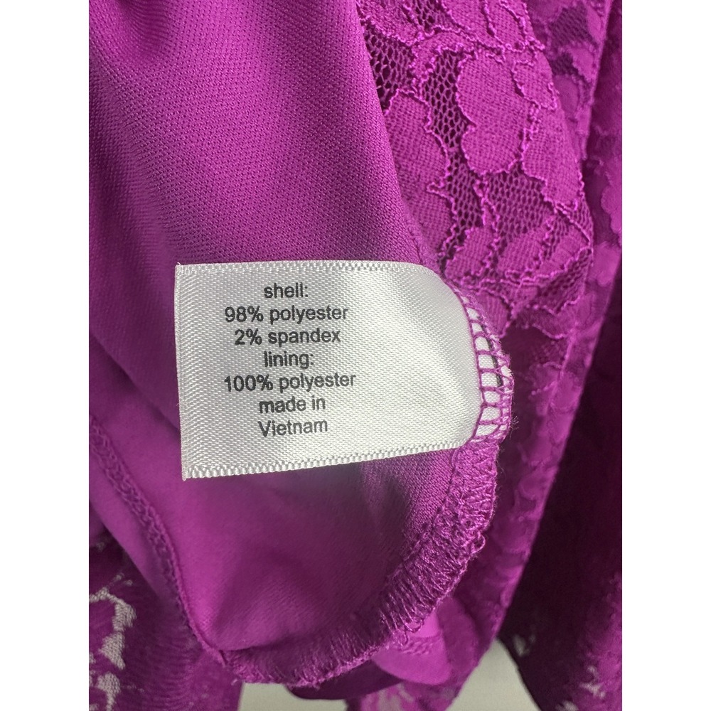 Lane Bryant Floral Lace Fit & Flare Dress A-Line Magenta Overlay Plus Size 18 - Picture 8 of 14